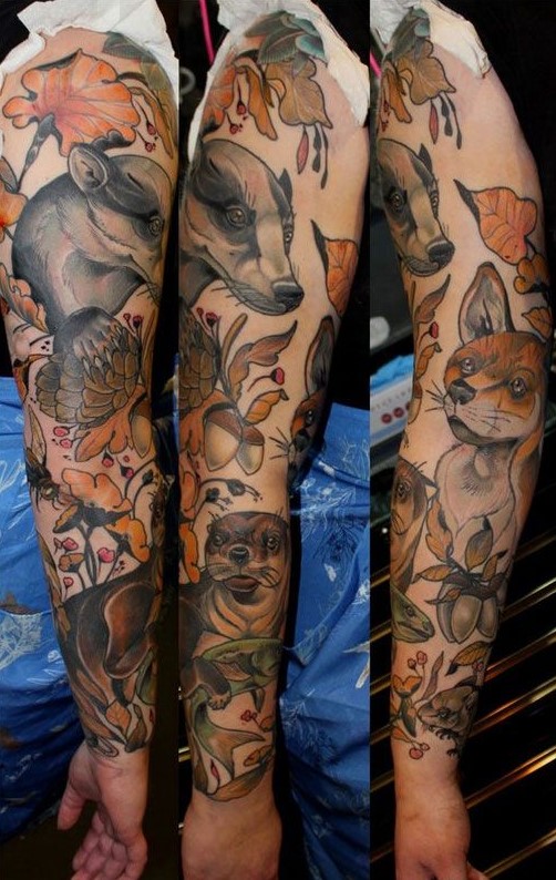 autumn-forrest-animals-tattoo