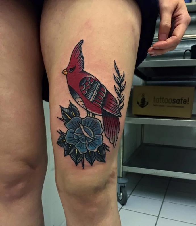 bird leg tattoos for women