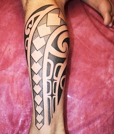 calf tribal tattoo