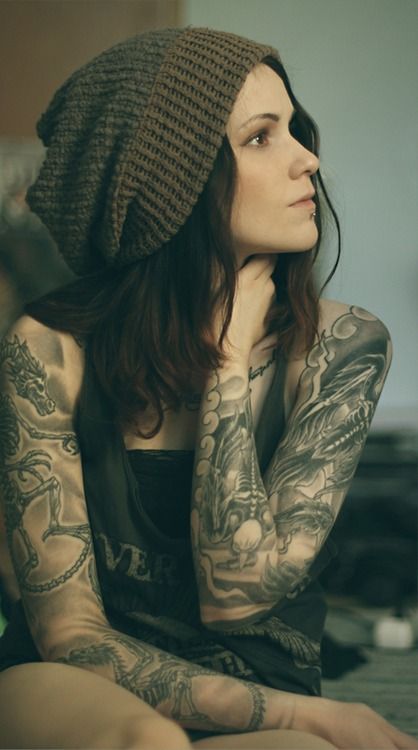 cool full sleeve tattoos for women