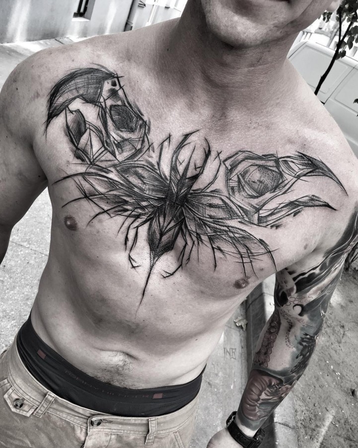 crab-chest-tattoo-by-ineepine