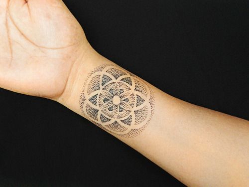 dotwork mandala tattoo