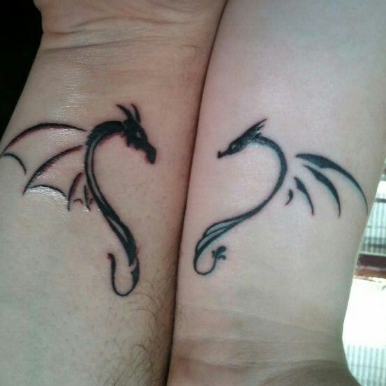 dragon couple tattoo