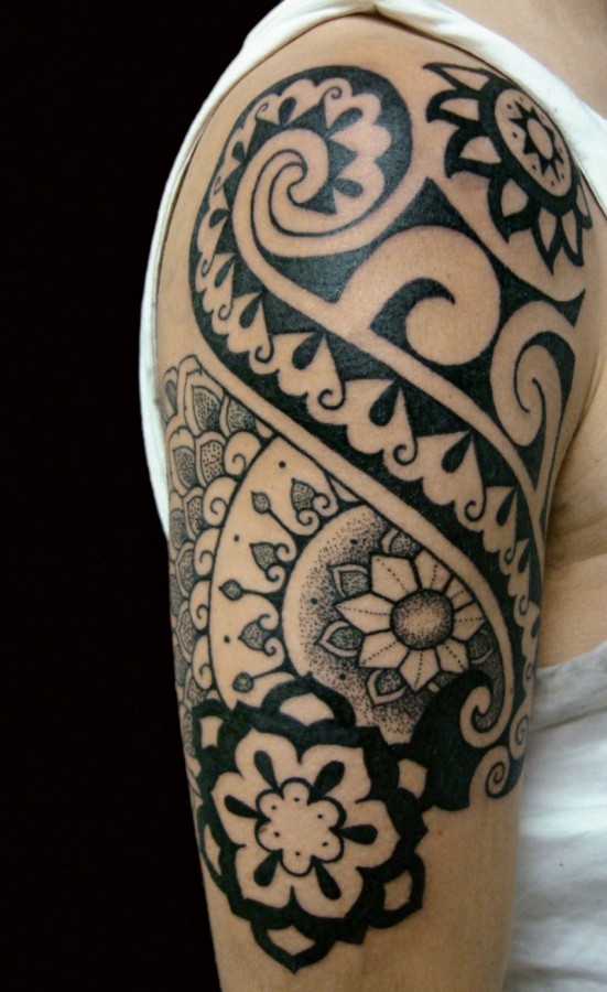 flower tribal tattoo