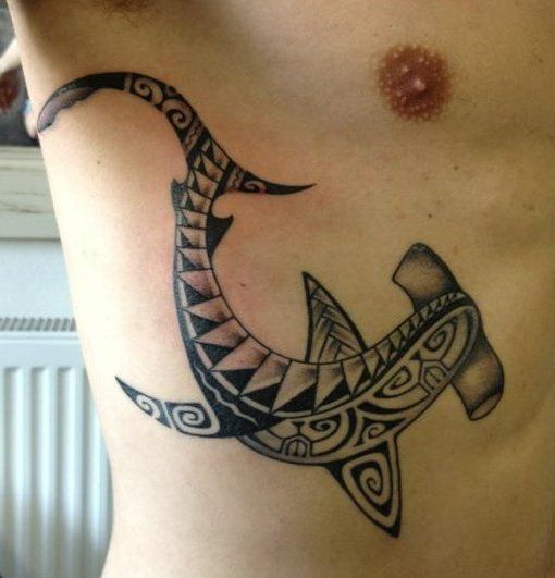 hamerhead shark tribal tattoo