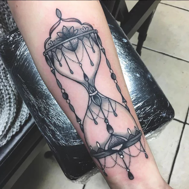 hourglass tattoo for women