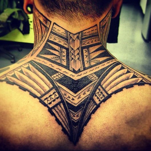 neck tribal tattoo