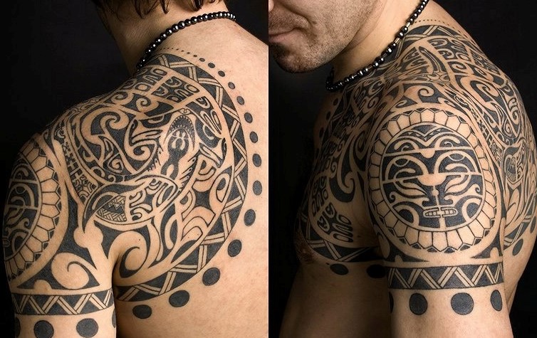 polynesian ornamental tribal tattoo