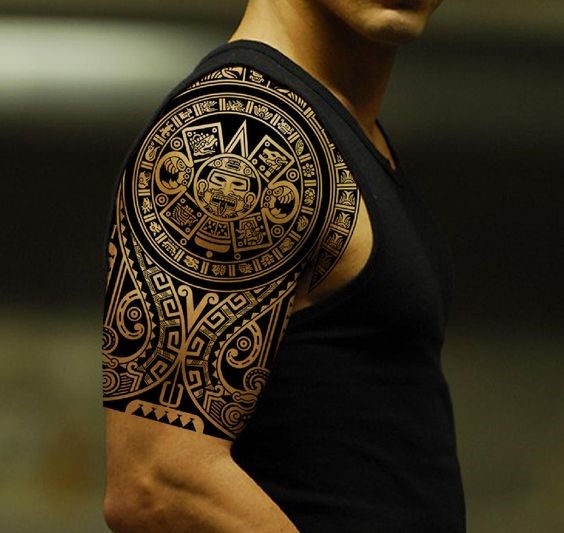 polynesian shoulder tribal tattoo