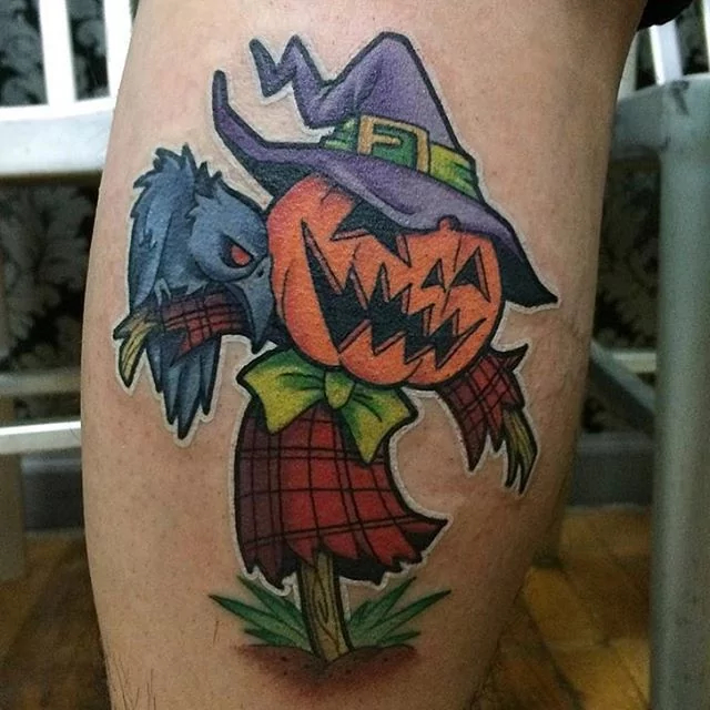 pumpkin-scarecrow-halloween-tattoo