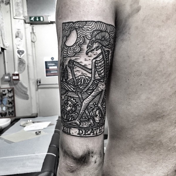 tarot death card tattoos for men