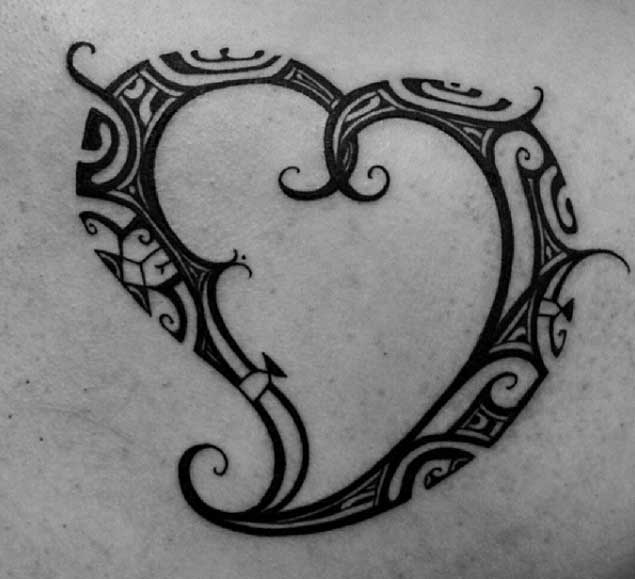 tribal heart tattoo