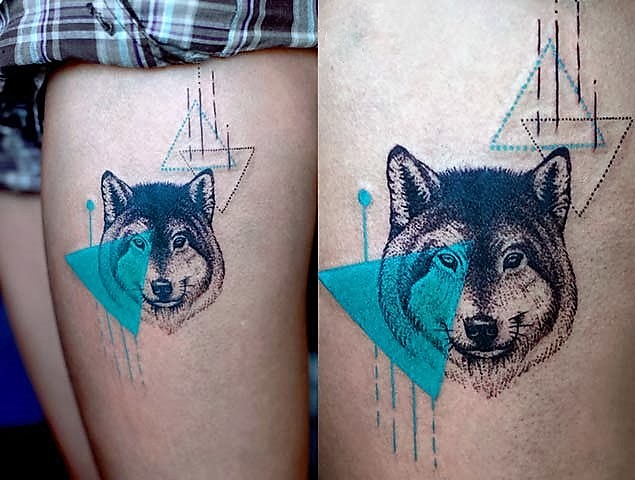 turquoise-wolf-tattoo