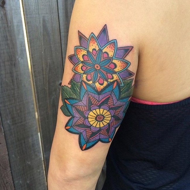 vibrant mandala tattoo