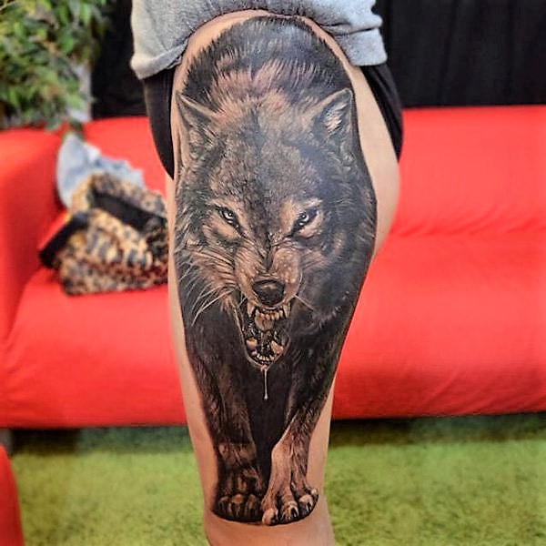 viscious-wolf-leg-tattoo