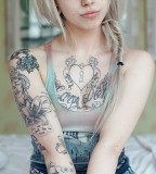 Girls with tattoo summer style cute girl