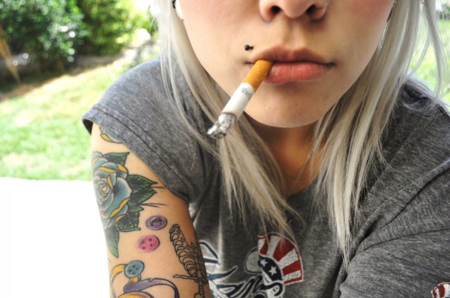 cigarette effi girl piercing tattoo