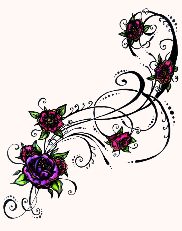 flower designs for tattoos in color