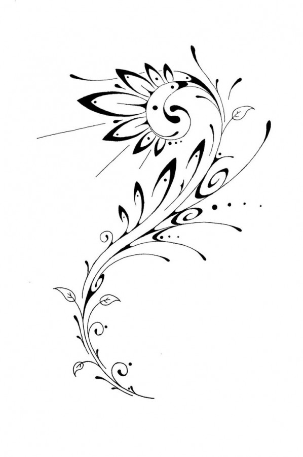 flower designs for tattoos tribal