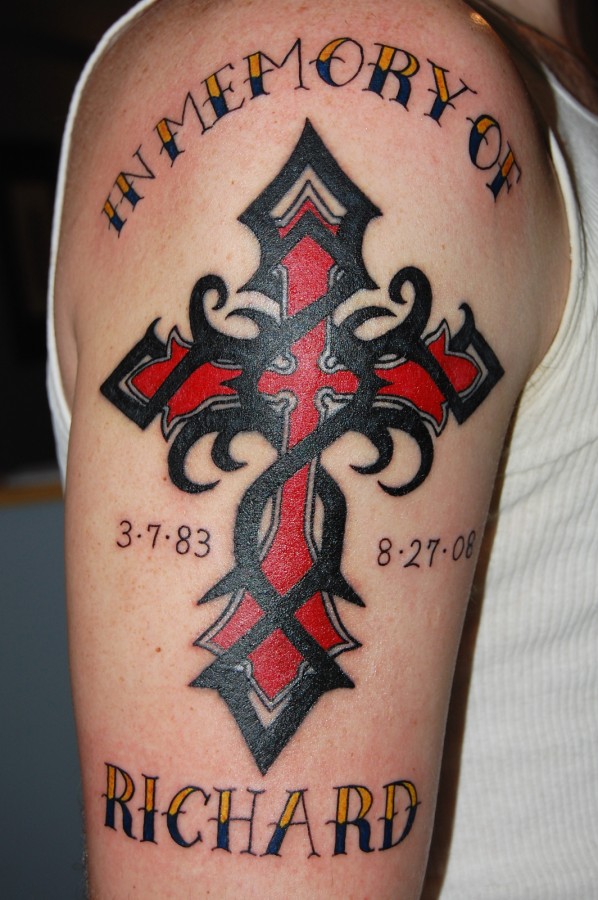 tattoo cross designs red black cross