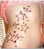 women tattoo design stars on side