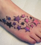 women tattoo designs stars on feet