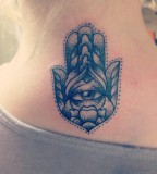 Hamsa-neck-tattoo