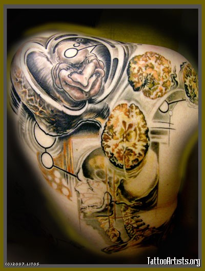 anatomical tattoo full back