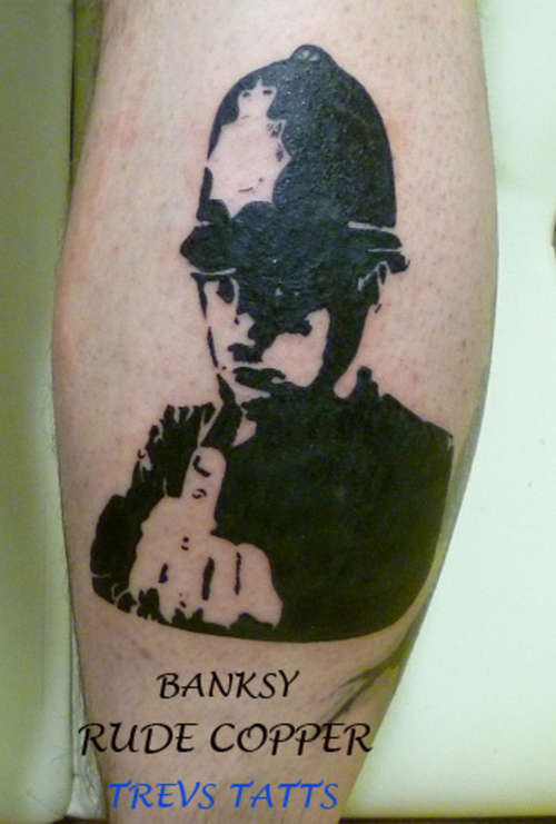 banksy graffiti tattoo rude copper