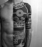 black and white photo tribal tattoo