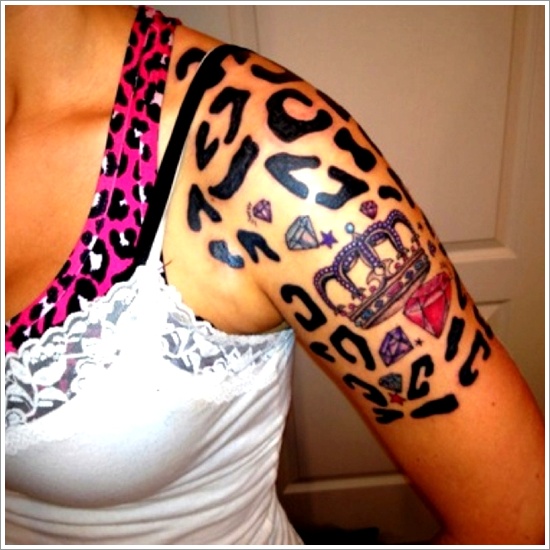 crown tattoo leopard print rubin