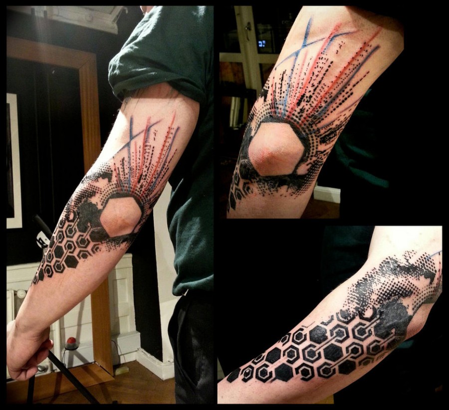 geometric abstract tattoo hexagon dotty