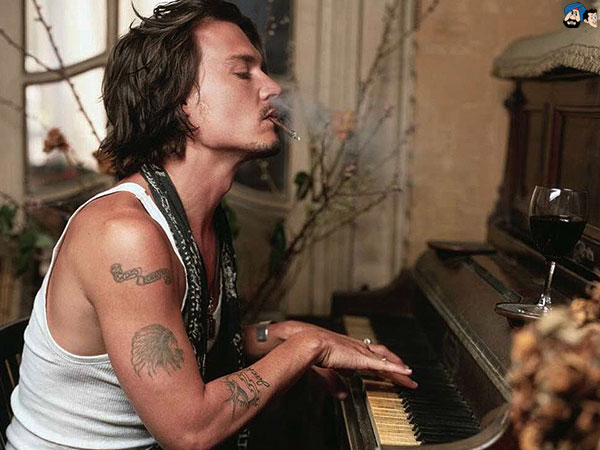 johnny depp tattoo johnny playing