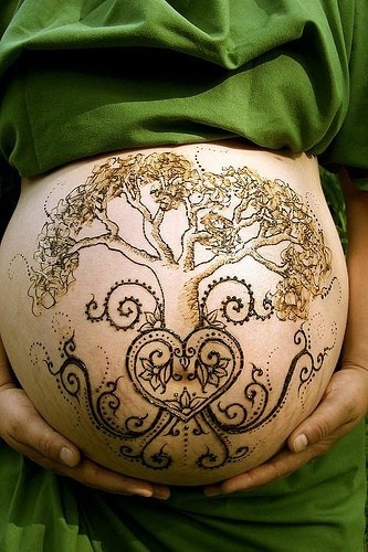 pagan tattoo pregnant woman