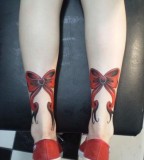 rockabilly tattoo red ribbons