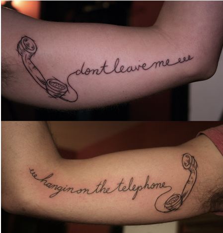 song lyric tattoo don’t leave me hanging on the telephone