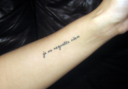 song lyric tattoo je ne regrette rien