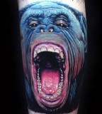 tattoo by Mike DeVries monkey