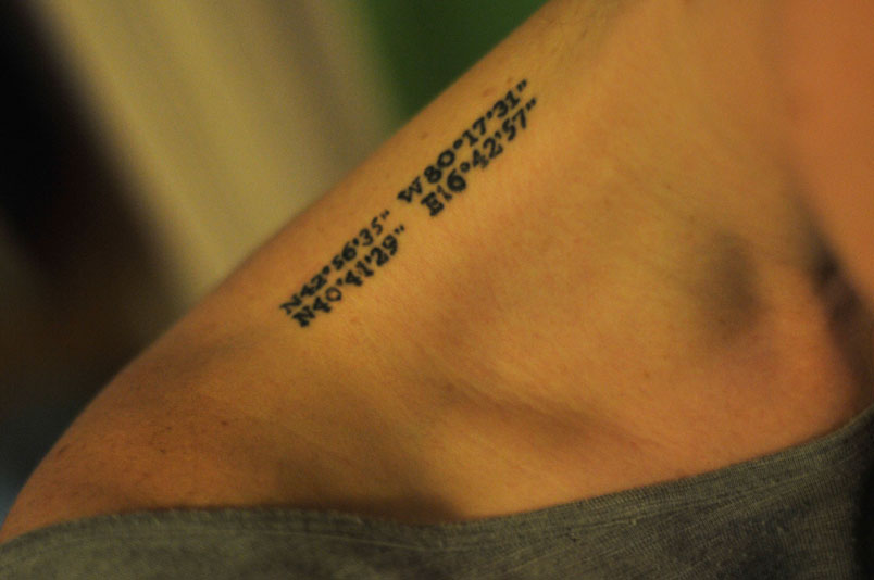 travel tattoo coordinates