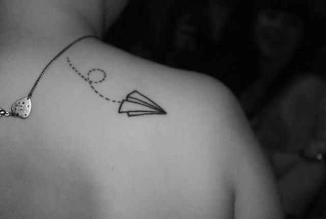 travel tattoo paper plane