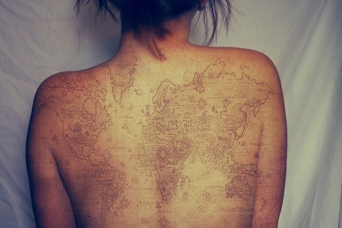 travel tattoo world map