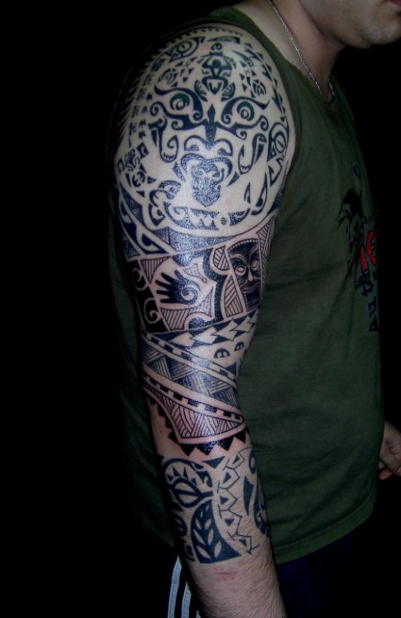 blue maori tattoo