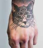 cat tattoo eye pyramid