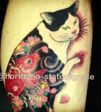 cat tattoo oriental