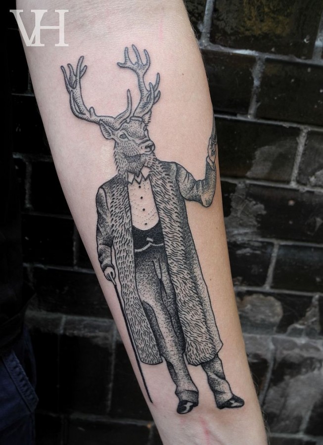 deerman tattoo by valentin hirsch