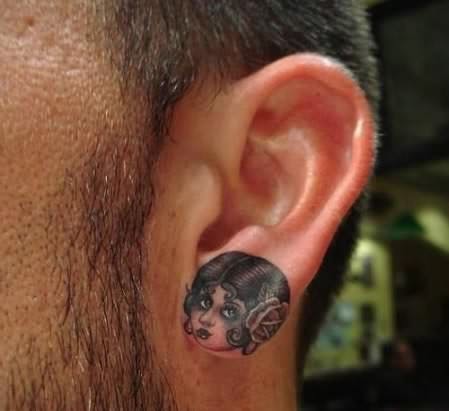 ear tattoo girl head