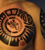 maori scorpio tattoo on chest