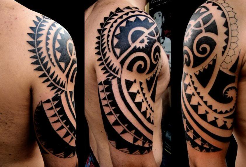 maori tattoo blackwork sun