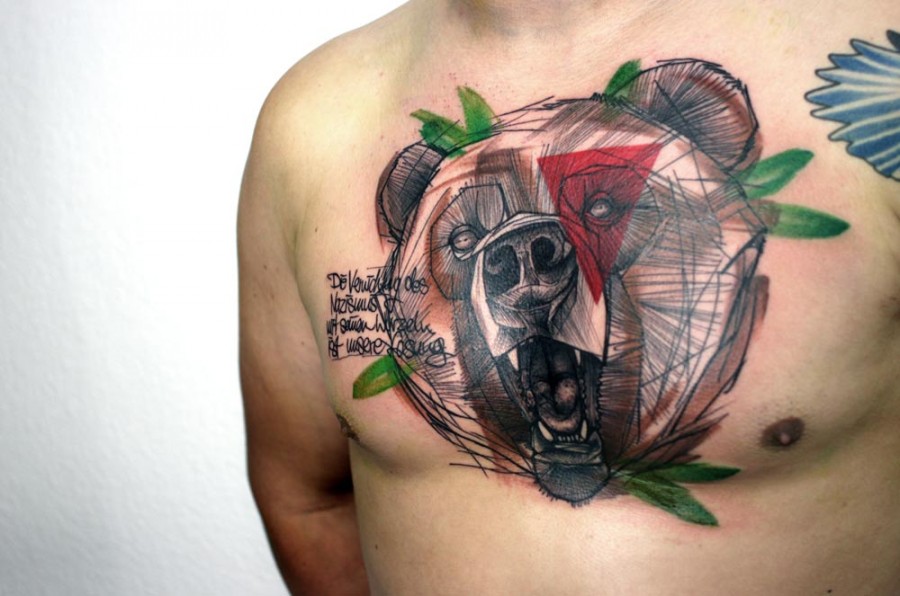 peter aurisch tattoo bear head