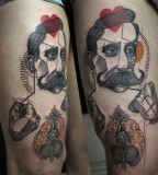 peter aurisch tattoo man with moustache